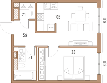 37,8 м², 1-комнатная квартира 14 709 695 ₽ - изображение 6