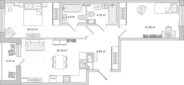 72,2 м², 2-комнатная квартира 21 687 244 ₽ - изображение 16