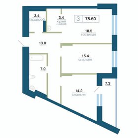 Квартира 78,6 м², 3-комнатная - изображение 1