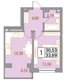 33,7 м², 1-комнатная квартира 3 436 380 ₽ - изображение 22