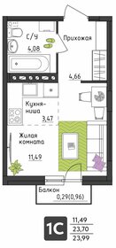 Квартира 24 м², студия - изображение 1