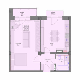 Квартира 54,1 м², 1-комнатная - изображение 1