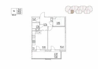 62,7 м², 2-комнатная квартира 16 000 000 ₽ - изображение 180