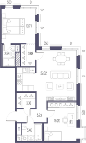 Квартира 80,2 м², 2-комнатная - изображение 1