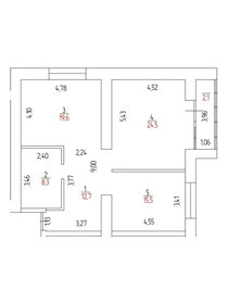 Квартира 83 м², 2-комнатная - изображение 1