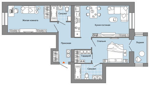 Квартира 70 м², 3-комнатная - изображение 1