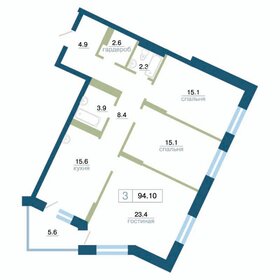 Квартира 94,1 м², 3-комнатная - изображение 1