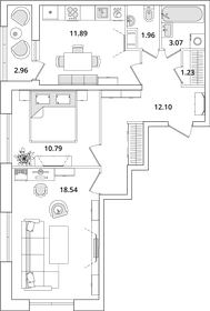 53,1 м², 2-комнатная квартира 14 350 000 ₽ - изображение 71