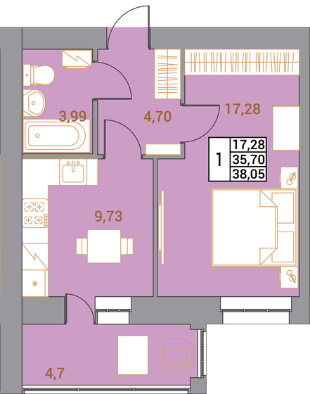 51,6 м², 2-комнатная квартира 4 699 997 ₽ - изображение 73