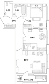 Квартира 54,4 м², 2-комнатная - изображение 1