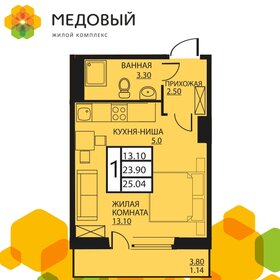 Квартира 23,9 м², 1-комнатная - изображение 1