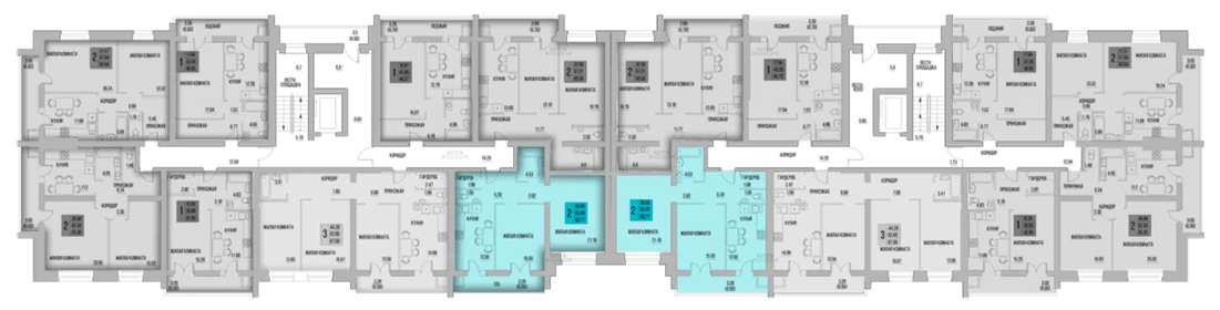 Квартира 68,8 м², 2-комнатная - изображение 1