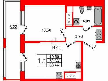 Квартира 32,3 м², 1-комнатная - изображение 1