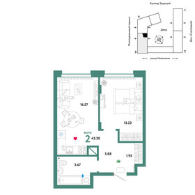 44 м², 2-комнатная квартира 5 990 000 ₽ - изображение 31