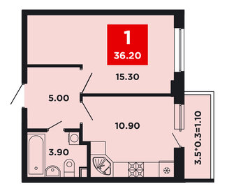 30,1 м², 1-комнатная квартира 5 427 000 ₽ - изображение 65
