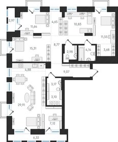 122 м², 4-комнатная квартира 26 840 000 ₽ - изображение 44