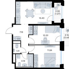 Квартира 52,3 м², 2-комнатная - изображение 2