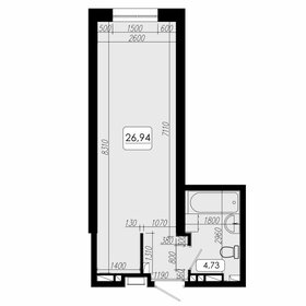 Квартира 26,9 м², 1-комнатная - изображение 1