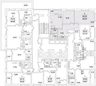 63,1 м², 2-комнатная квартира 16 900 000 ₽ - изображение 72