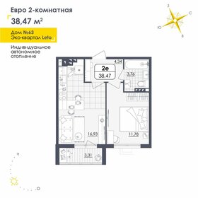 Квартира 38,5 м², 1-комнатная - изображение 1