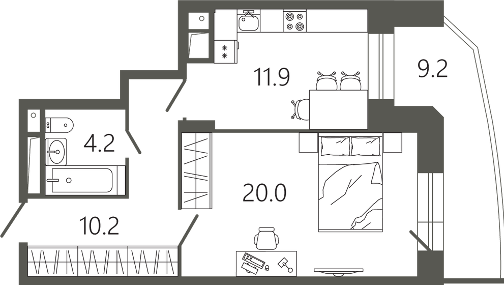 38 м², 1-комнатная квартира 7 200 000 ₽ - изображение 87