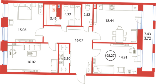 262 м², 7-комнатная квартира 45 000 000 ₽ - изображение 103