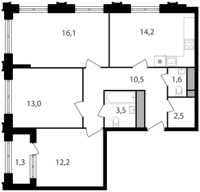76,4 м², 3-комнатная квартира 27 900 000 ₽ - изображение 10