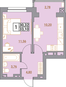Квартира 33,1 м², 1-комнатная - изображение 1