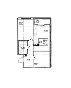 Квартира 52,7 м², 2-комнатная - изображение 1