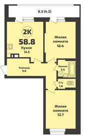 Квартира 58,8 м², 2-комнатная - изображение 1