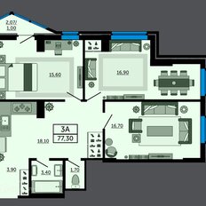 Квартира 76,8 м², 3-комнатная - изображение 4