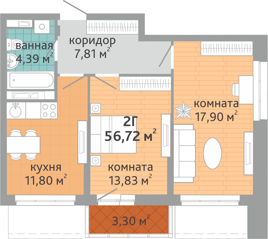 Варианты планировок семейный квартал «Дружный» - планировка 2