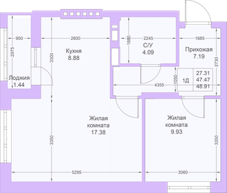 49 м², 1-комнатная квартира 8 825 400 ₽ - изображение 34