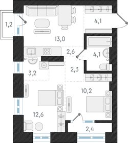 62,1 м², 3-комнатная квартира 8 660 000 ₽ - изображение 78