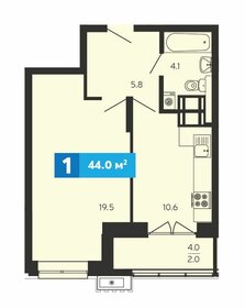 44,2 м², 1-комнатная квартира 4 595 000 ₽ - изображение 32