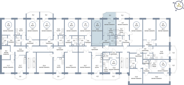 67,9 м², 2-комнатная квартира 6 500 000 ₽ - изображение 53