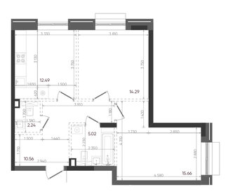 Квартира 60,3 м², 2-комнатная - изображение 1