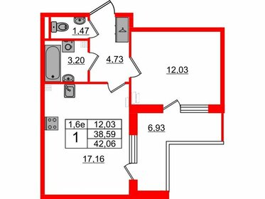 Квартира 38,6 м², 1-комнатная - изображение 1