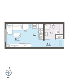 Квартира 24,7 м², студия - изображение 2