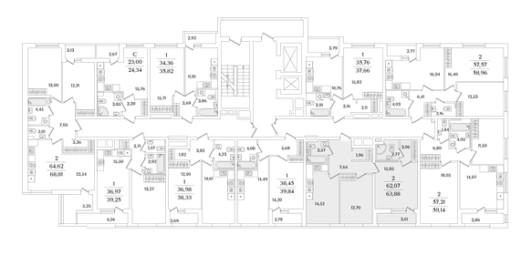 Квартира 63,9 м², 2-комнатная - изображение 2
