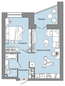 Квартира 45 м², 2-комнатная - изображение 1