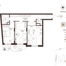 Квартира 90,8 м², 2-комнатные - изображение 2