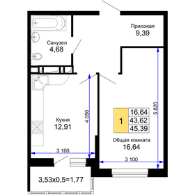 49,1 м², 2-комнатная квартира 4 350 000 ₽ - изображение 84