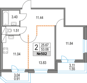 45,5 м², 2-комнатная квартира 11 096 000 ₽ - изображение 67