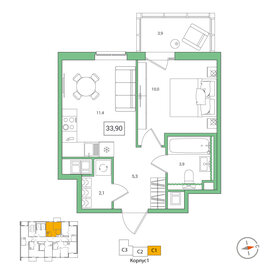 27,9 м², квартира-студия 5 150 000 ₽ - изображение 49