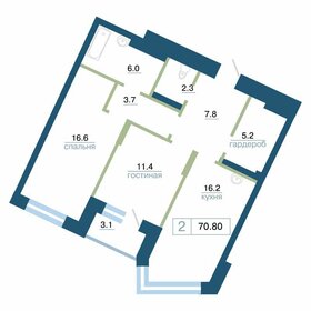 Квартира 70,8 м², 2-комнатная - изображение 1