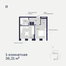 Квартира 36,3 м², 1-комнатная - изображение 2