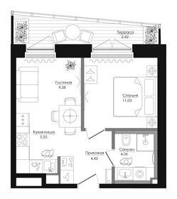 Квартира 38,1 м², 1-комнатная - изображение 2