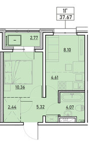 Квартира 37,7 м², 1-комнатная - изображение 1