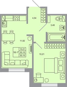 30,2 м², 1-комнатная квартира 3 979 800 ₽ - изображение 16